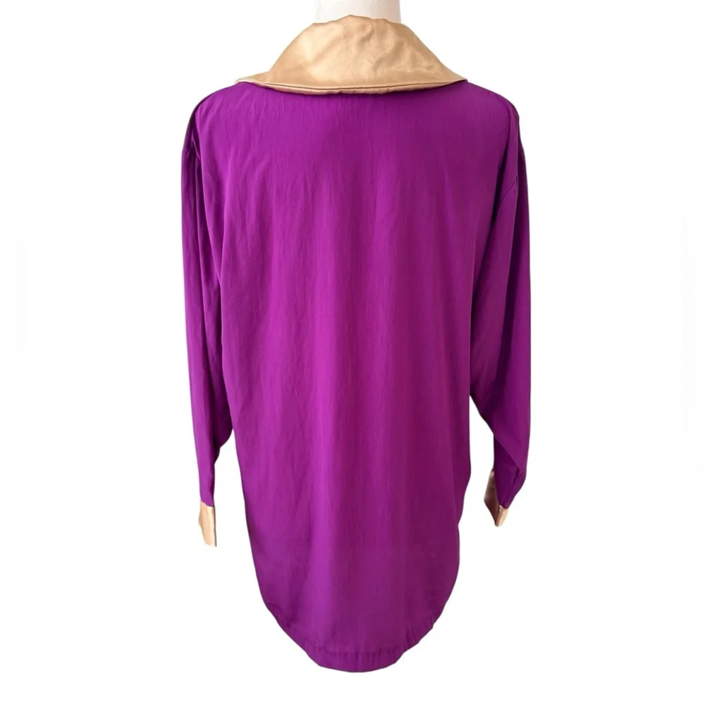 Vintage Miss Dior Purple & Gold Double-Breasted Lightweight Blazer 80s Glam Rare